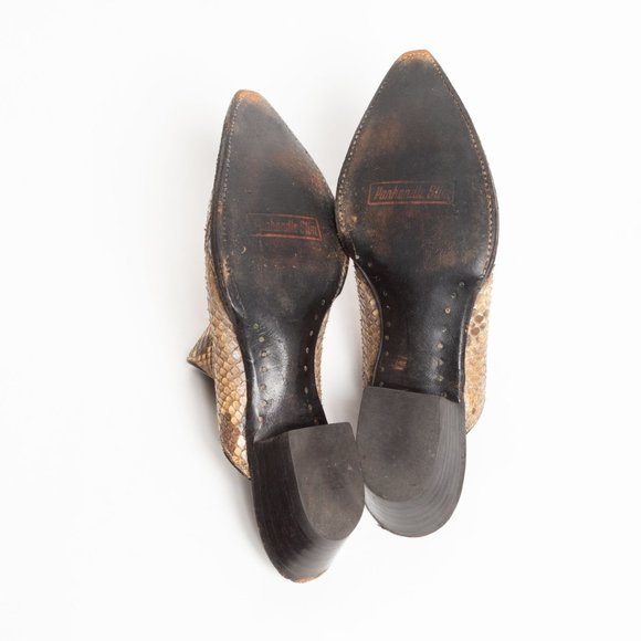 SOLD - VTG Western Snakeskin Mules by Panhandle Slim - Picture 11 of 11